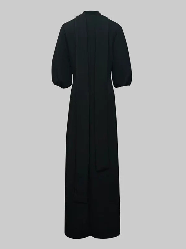 Vestido Largo Mangas Abullonadas