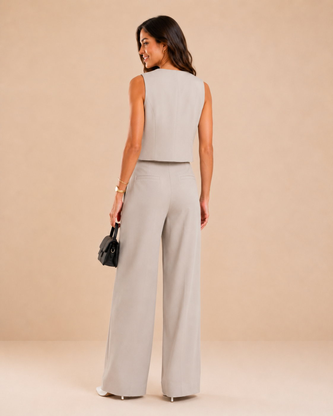 Conjunto Chaleco y Pantalón Plisado