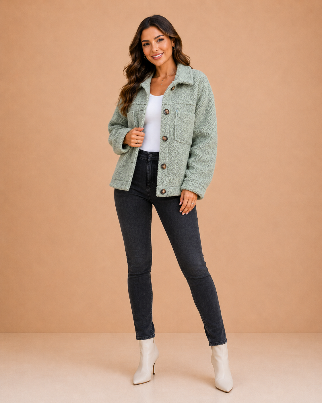 Chaqueta corta de lana elegante